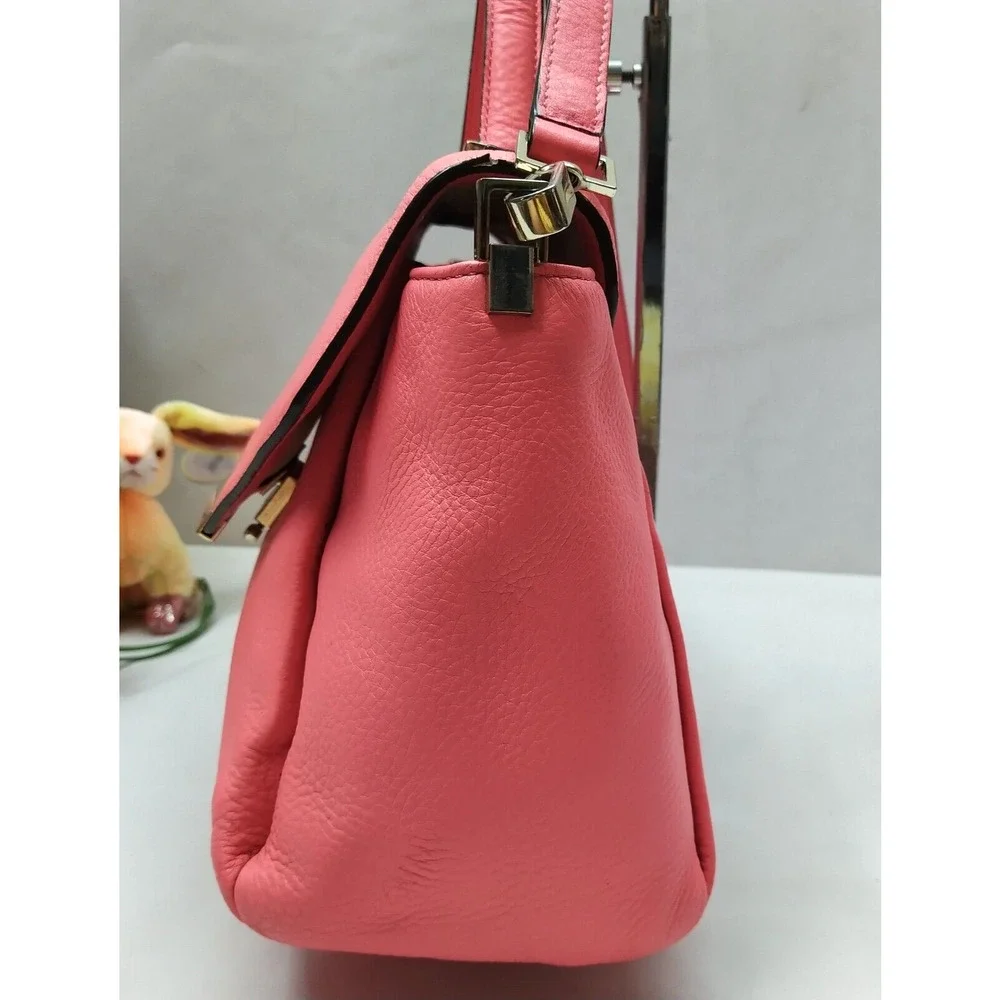 Kate Spade New York Pink Leather Top Handle Satchel Crossbody Bag